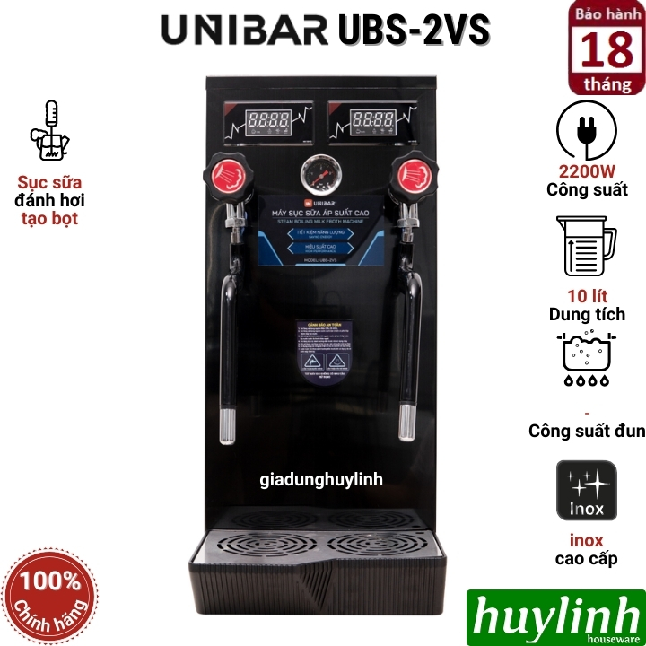 Máy đun nước sục sữa áp suất cao Unibar UBS-2VS