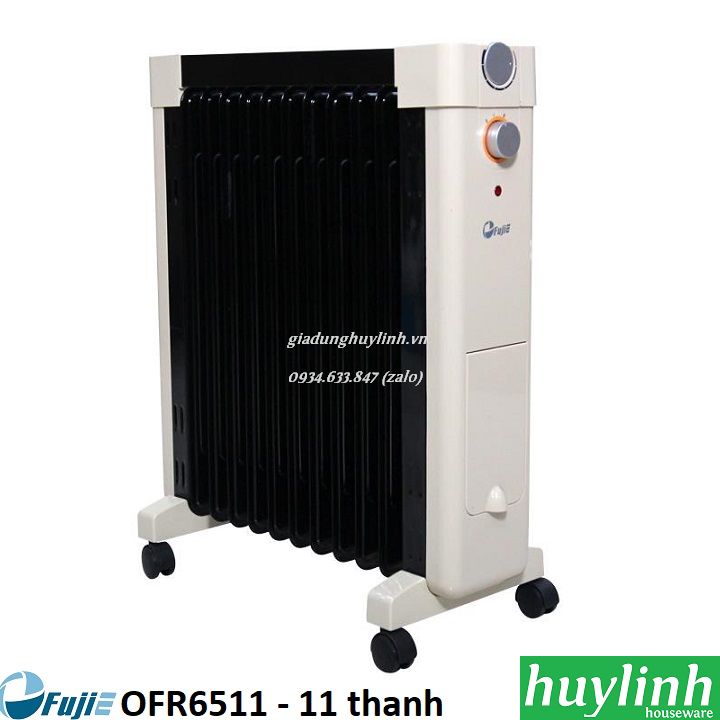 Máy sưởi dầu 11 thanh Fuije OFR6511 - Giá phơi + khay hâm nóng + Khay chứa tinh dầu