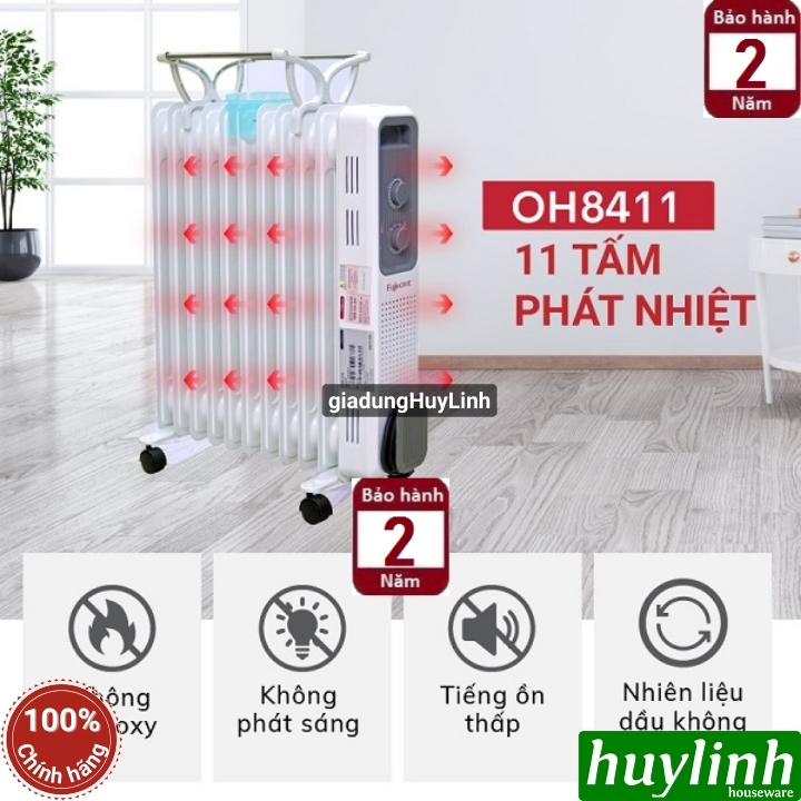 Máy sưởi dầu 11 thanh Fujihome OH8411 - 2200W - 15-25m2 4