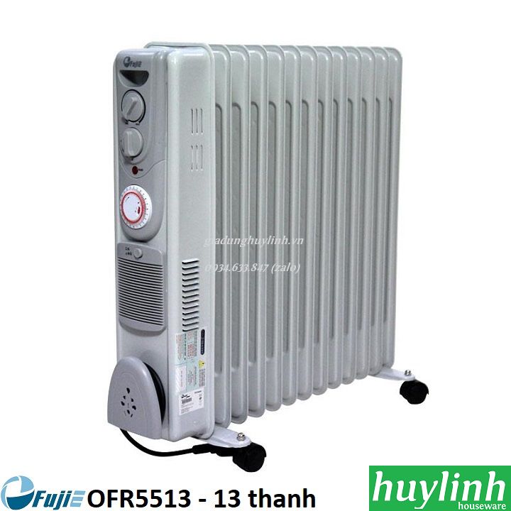 Máy sưởi dầu 13 thanh Fuije OFR5513 - Có hẹn giờ tắt mở + giá phơi + quạt gió