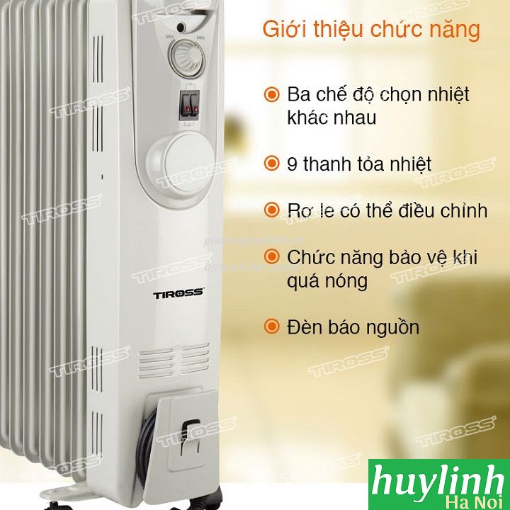 Máy sưởi dầu 9 thanh Tiross TS923 3