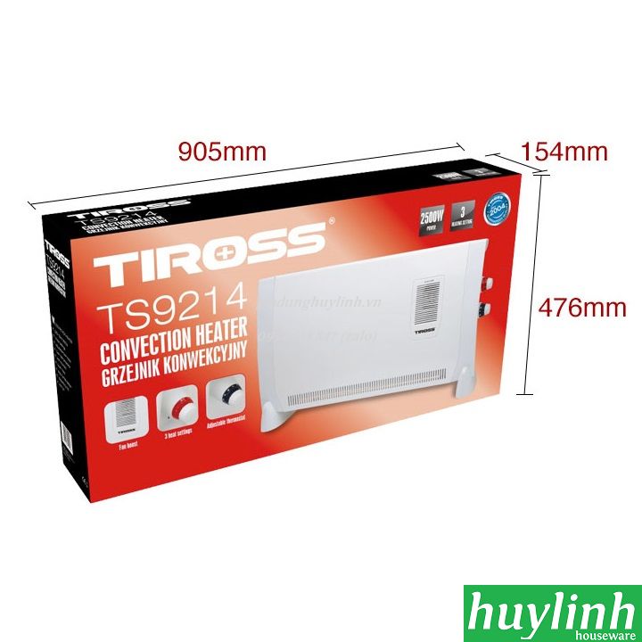Máy sưởi đối lưu Tiross TS9214 - 2500W 4