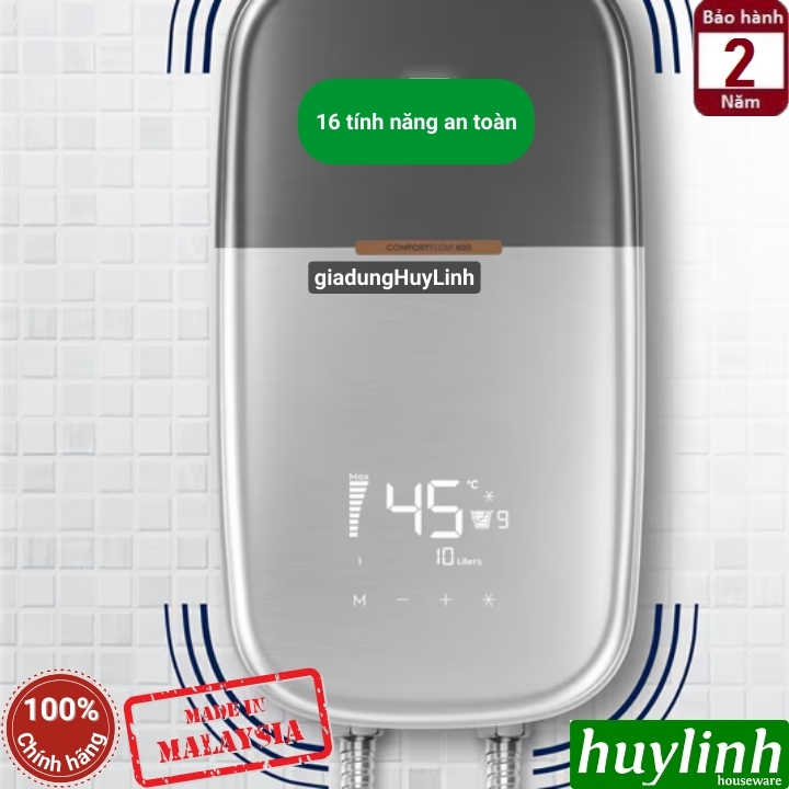 Máy tắm nước nóng trực tiếp Electrolux EWE451MB-DST2 - 4500W- Có bơm 6