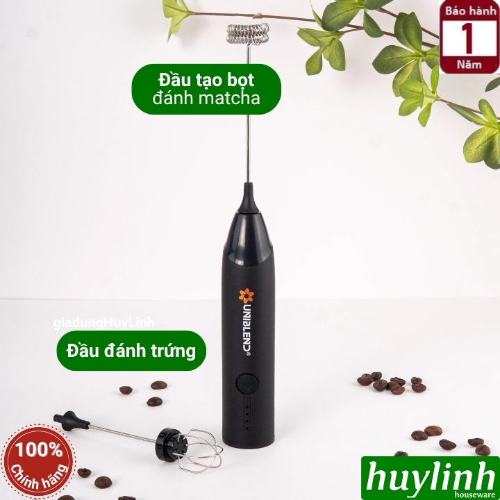 Máy đánh tạo bọt cà phê dùng pin Uniblend DC-203 - 8W - 2 đầu đánh - kèm giá đỡ máy 2