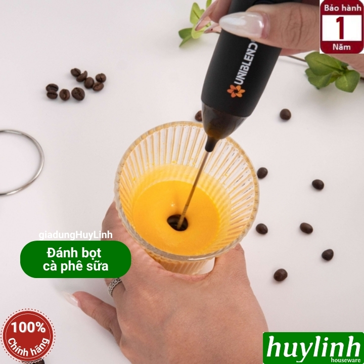 Máy đánh tạo bọt cà phê dùng pin Uniblend DC-203 - 8W - 2 đầu đánh - kèm giá đỡ máy 5
