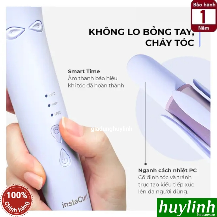 Máy uốn tóc tự xoay ion âm Halio instaCurl Premium Automatic Hair Styler 3