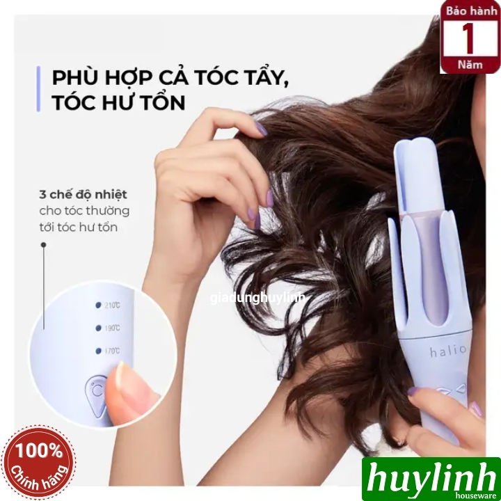 Máy uốn tóc tự xoay ion âm Halio instaCurl Premium Automatic Hair Styler 3