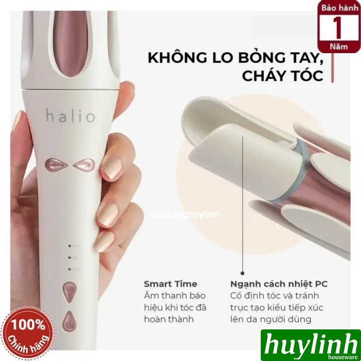 Máy uốn tóc tự xoay ion âm Halio instaCurl Premium Automatic Hair Styler 5