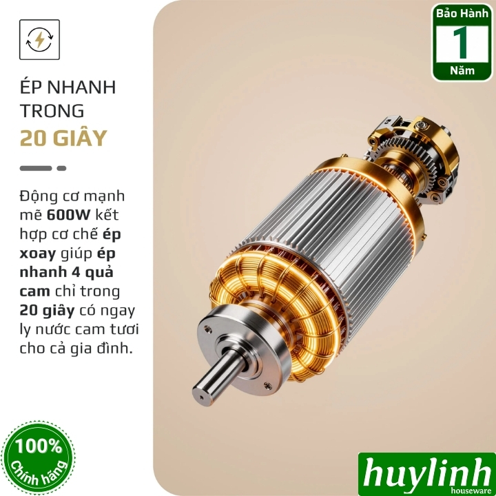 Máy vắt - ép cam Olivo CJ26 - 600W - 2 núm vắt - Có tay cầm trợ lực 6