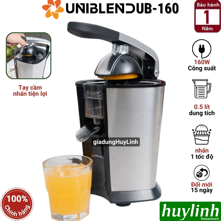 Máy vắt ép cam Uniblend UB-160 - 160W - 2 đầu vắt