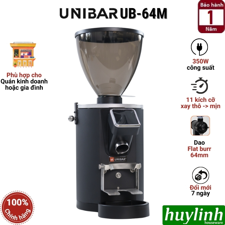Máy xay cà phê tự động chuyên nghiệp Unibar UB-64M - 64mm