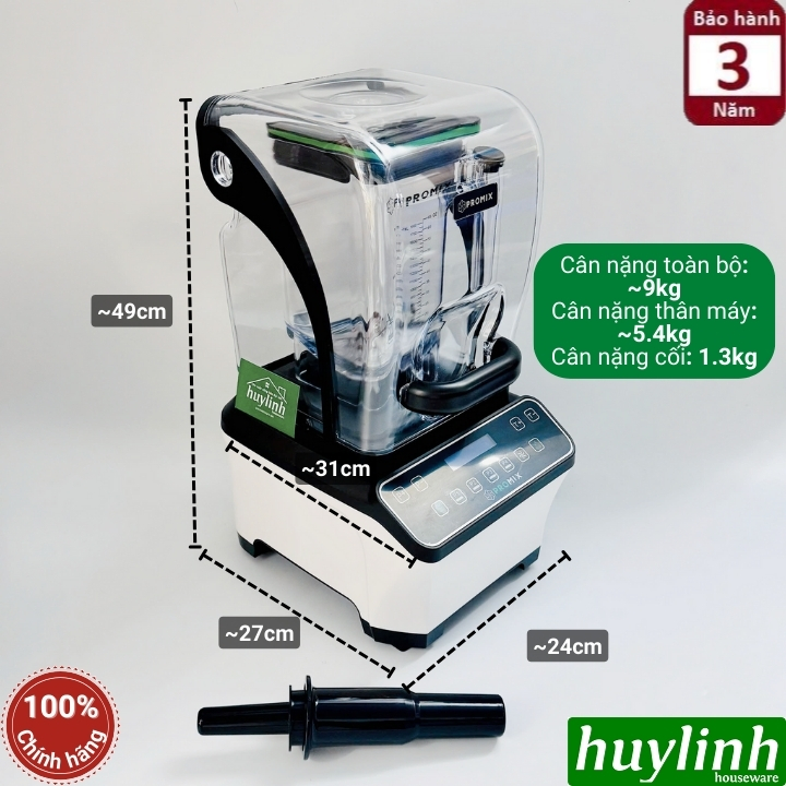 Máy xay sinh tố công nghiệp Promix PM-1080 - 1.8 lít - 1650W - động cơ không chổi than 5