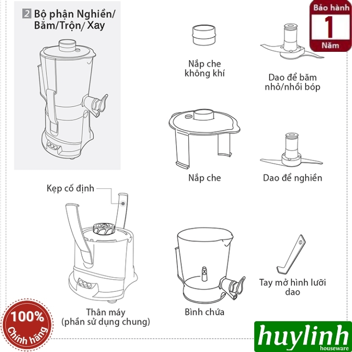 Máy xay ép đa năng Kuvings NJM-9010GR 2