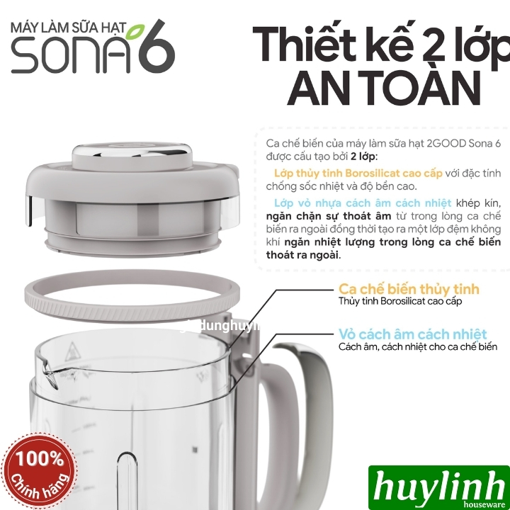 Máy làm sữa hạt đa năng 2Good Sona 6 - 1.8 lít - 12 chức năng [Miễn ship Toàn Quốc] 5