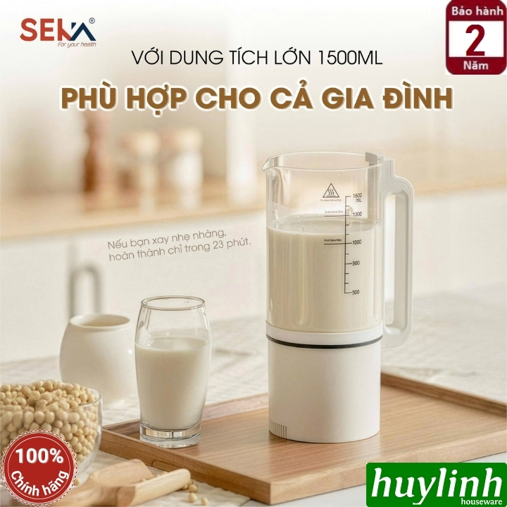 Máy xay nấu sữa hạt chống ồn Seka E600 - 1.5 lít - 12 chức năng 5