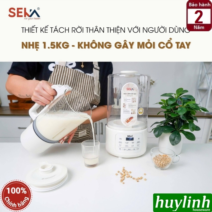 Máy xay nấu sữa hạt chống ồn Seka E600 - 1.5 lít - 12 chức năng 7