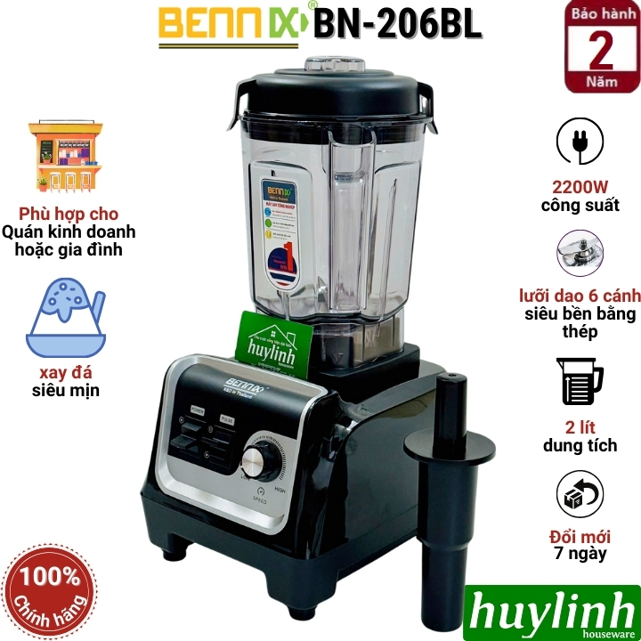 Máy xay sinh tố công nghiệp Bennix BN-206BL - 2200W - 2 lít