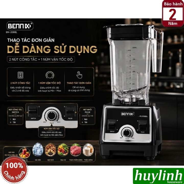 Máy xay sinh tố công nghiệp Bennix BN-229BL 2
