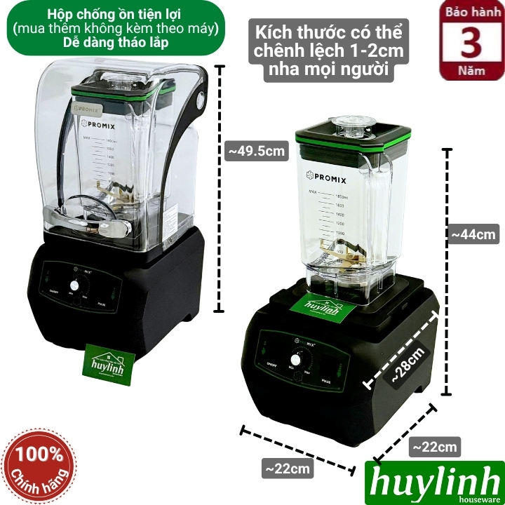 Máy xay sinh tố công nghiệp Promix PM-1001 - 1.8 lít - 1650W - Mẫu 2026 3