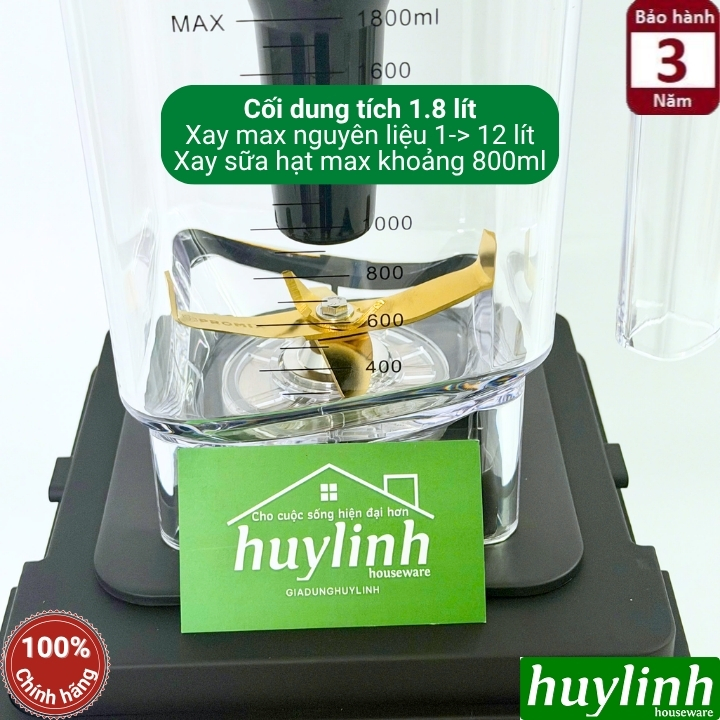 Máy xay sinh tố công nghiệp Promix PM-911B - 1650W - Dung tích 2 lít - Có hẹn giờ xay 5