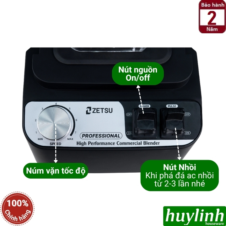Máy xay sinh tố công nghiệp Zetsu ZT-03 - công suất 1700W - dung tích 2 lít 4
