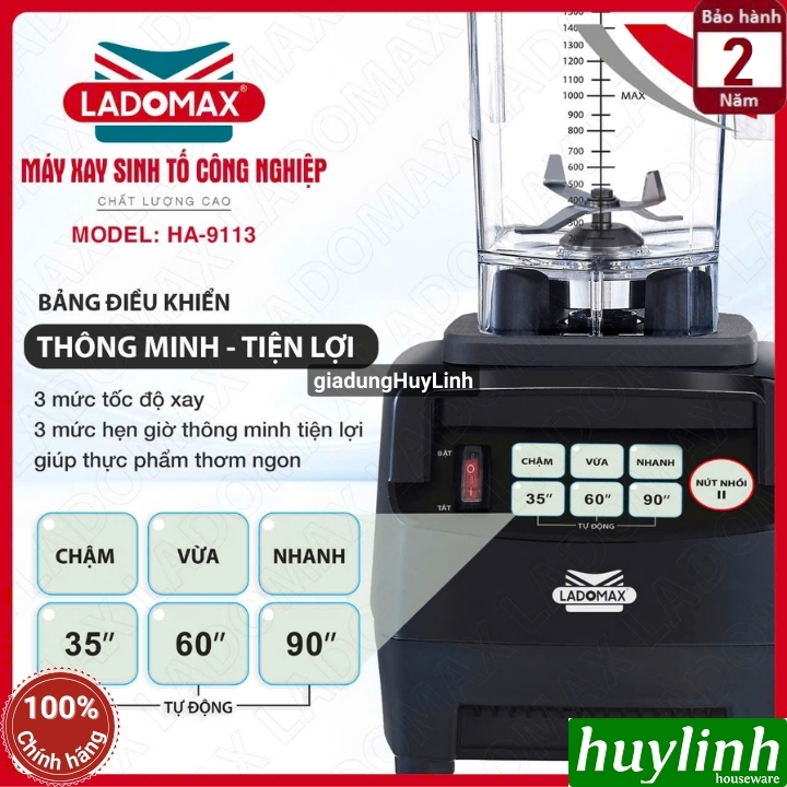 Máy xay sinh tố công nghiệp Ladomax HA-9113 2