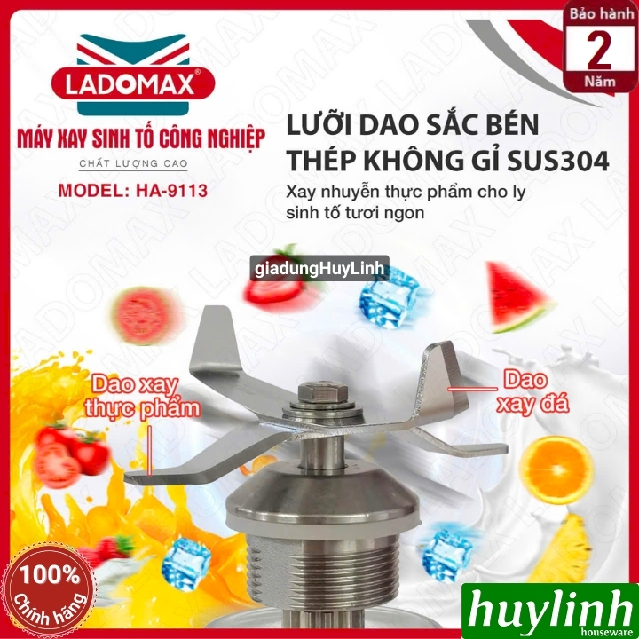 Máy xay sinh tố công nghiệp Ladomax HA-9113 3