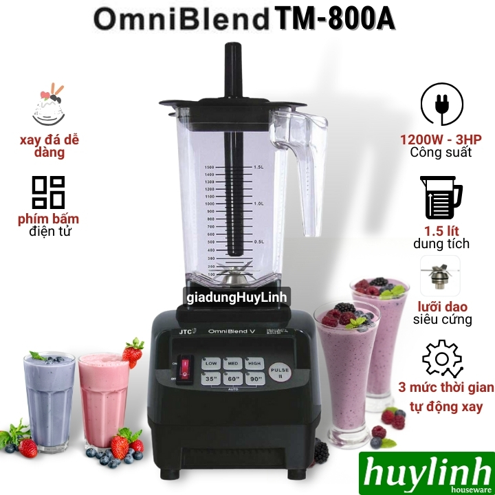 Máy xay sinh tố công nghiệp OmniBlend V–TM-800A - Dung tích 1.5 lít - Công suất 1200W