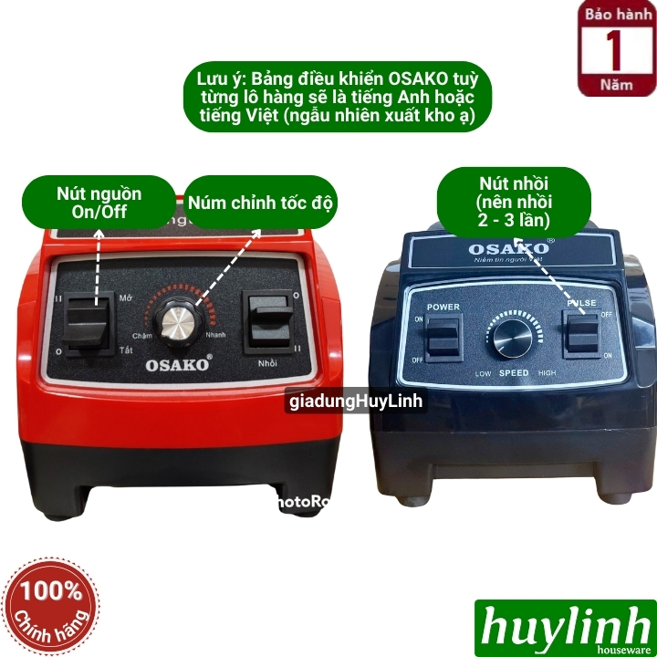 Máy xay sinh tố công nghiệp Osako OS-1800 - 1800W - 2 lít