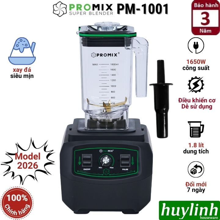 Máy xay sinh tố công nghiệp Promix PM-1001 - 1.8 lít - 1650W - Mẫu 2026