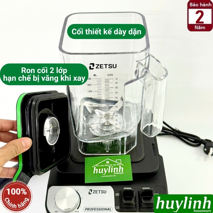Máy xay sinh tố công nghiệp Zetsu ZT-03 - công suất 1700W - dung tích 2 lít 6