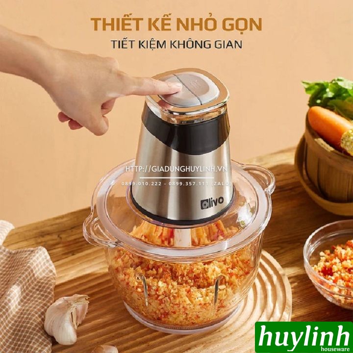 Máy xay thịt đa năng Olivo FC21 - 2.1 lít - 500W - 2 tốc độ - Tặng phụ kiện bóc tỏi 4