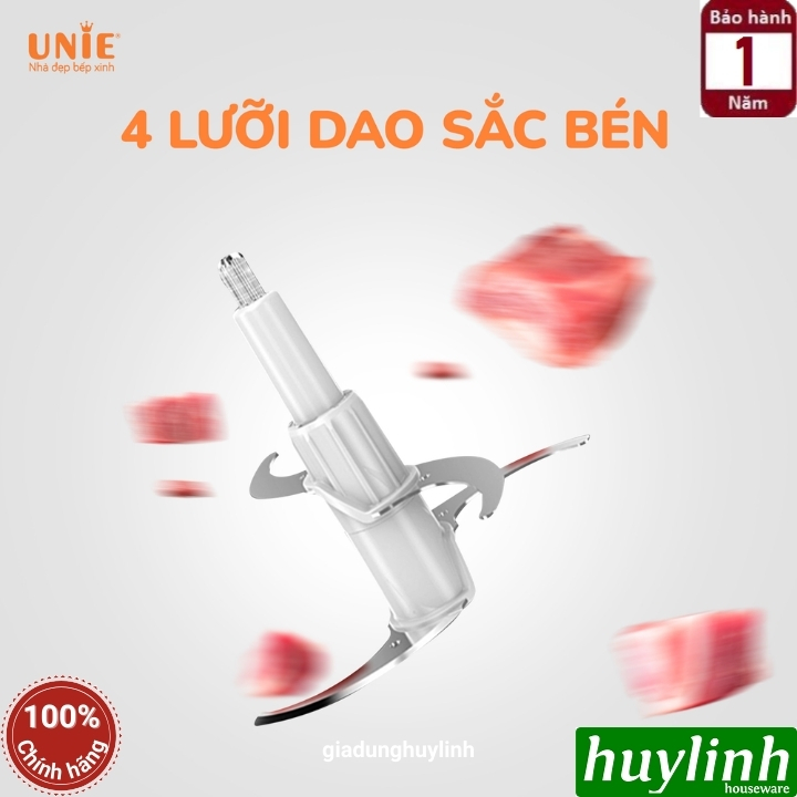 Máy xay thịt - thực phẩm Unie UE-226 - 2 cối inox 2.5 lít + dụng cụ bóc tỏi 4