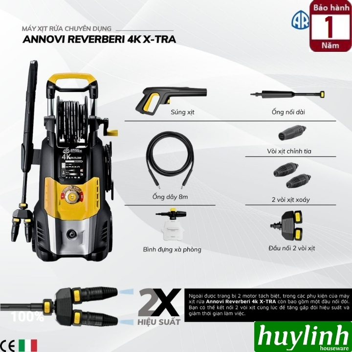 Máy xịt rửa Annovi Reverberi 4K Twin Flow 2