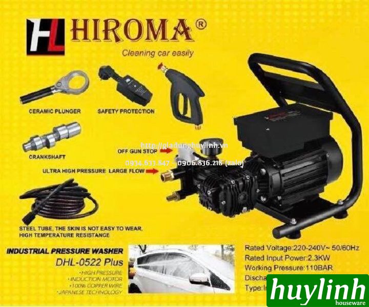 Máy xịt rửa xe Hiroma DHL-0522 Plus - 2300W - Dùng cho tiệm rửa 4