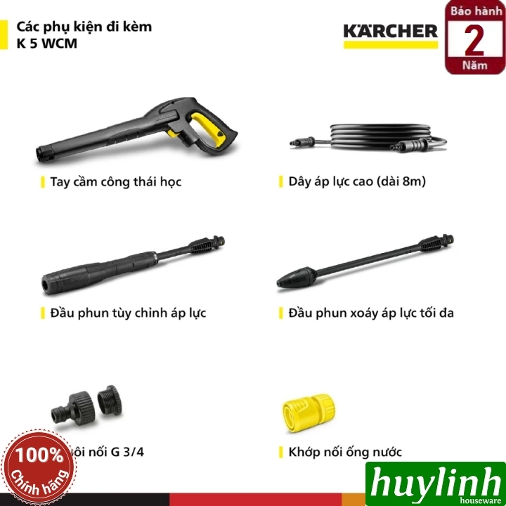 Máy xịt rửa xe cao áp Karcher K5 WCM - 145 bar - sản xuất tại Châu Âu 2