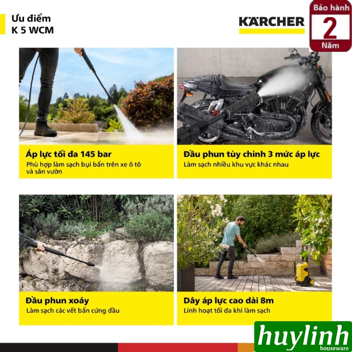 Máy xịt rửa xe cao áp Karcher K5 WCM - 145 bar - sản xuất tại Châu Âu 4
