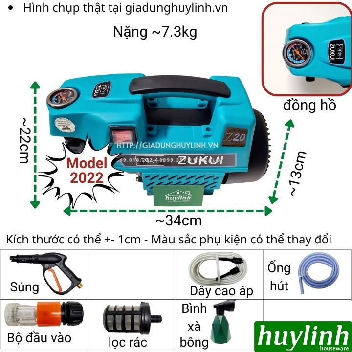 Máy xịt rửa xe Zukui Z20 - 2400W - Tặng bình phun xà bông - Model 2022 2