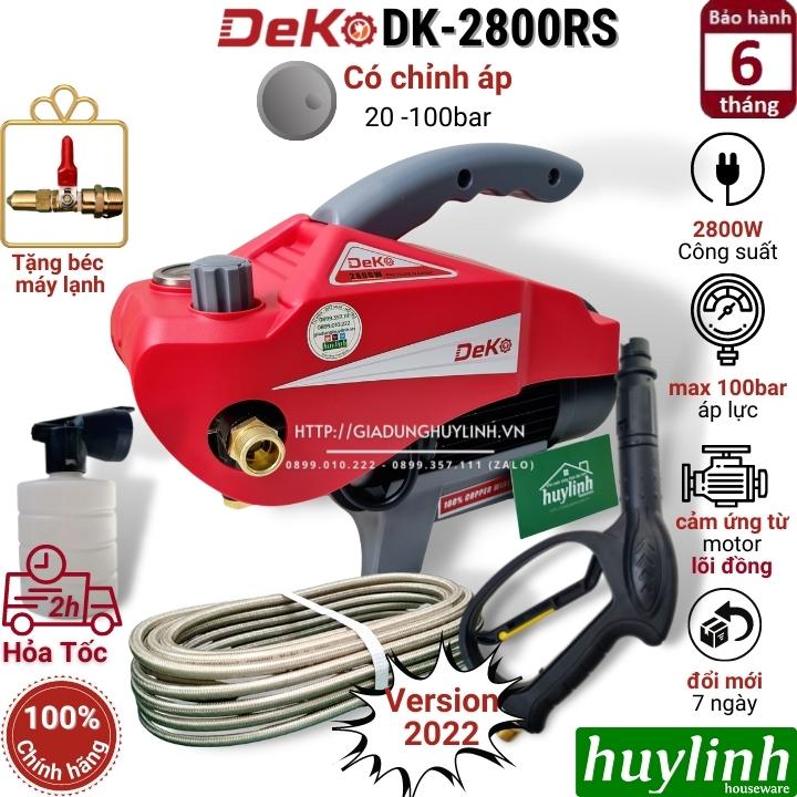 Máy xịt rửa xe chỉnh áp Deko DK-2800RS - 2800W - Tặng béc xịt máy lạnh