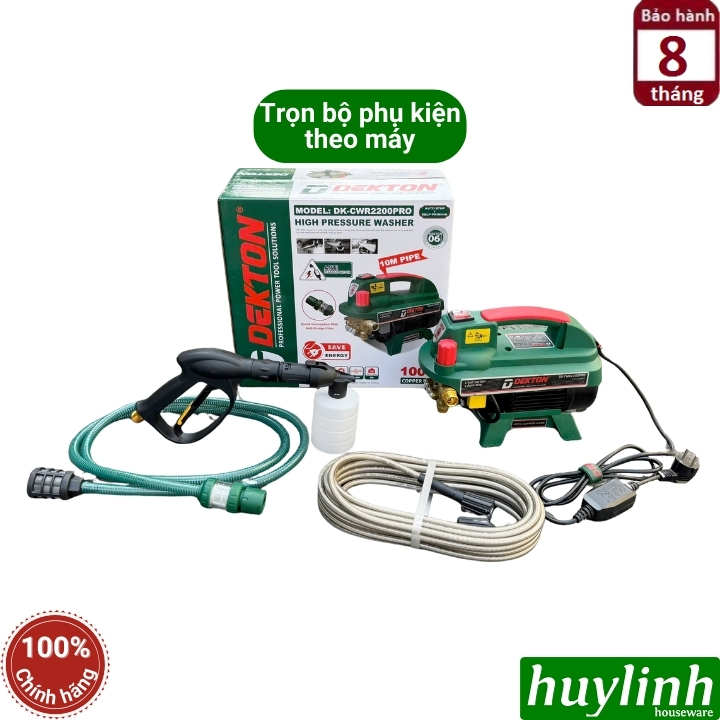 Máy xịt rửa xe mini Dekton CWR2200 PRO 2