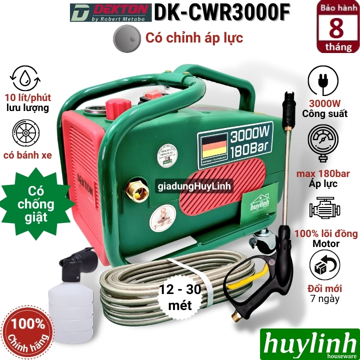 Máy xịt rửa xe Dekton DK-CWR3000F