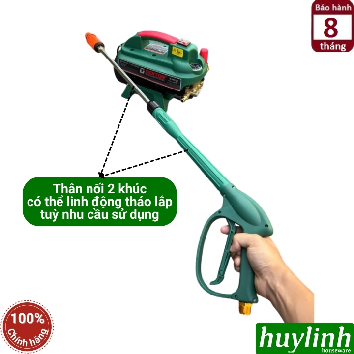 Máy xịt rửa xe chỉnh áp Dekton RX3001 (nâng cấp CWR3001) - Có rờ le chống giật - Motor lõi đồng 100% 3