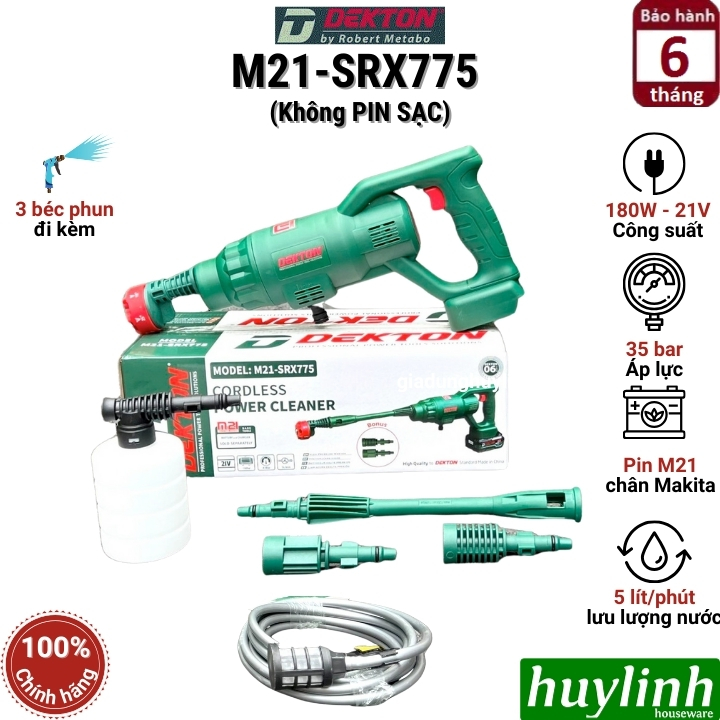 Máy rửa xe dùng pin Dekton M21-SRX775
