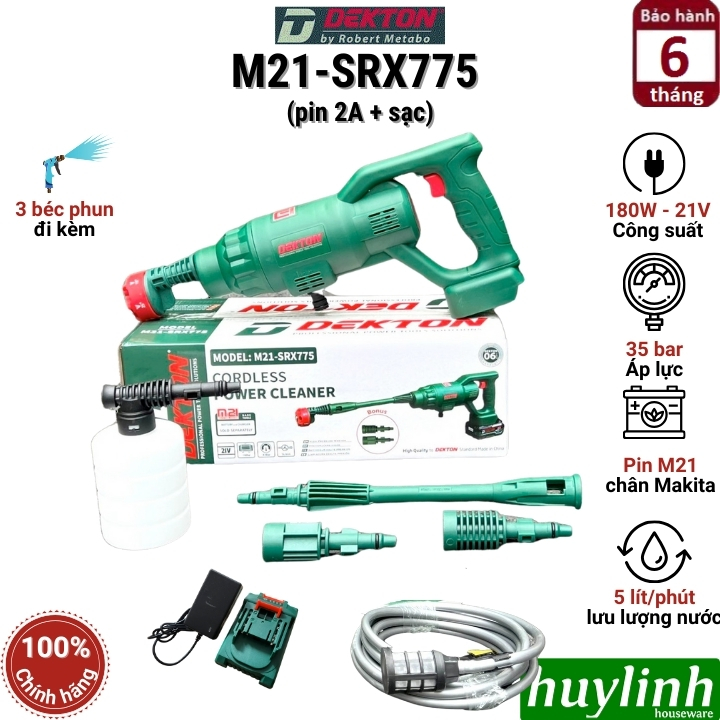 Máy rửa xe dùng pin Dekton M21-SRX775  2