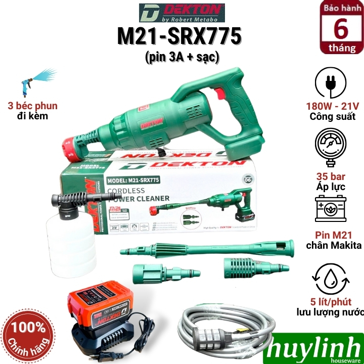Máy rửa xe dùng pin Dekton M21-SRX775 3