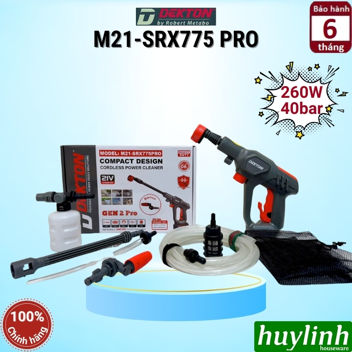Máy xịt rửa xe dùng pin Dekton M21-SRX775 PRO (SRX775X PRO)