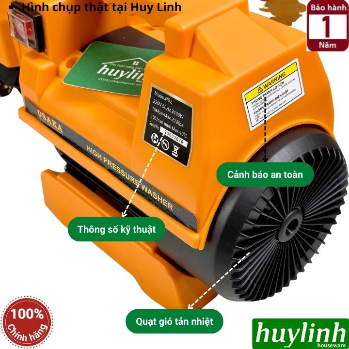 Máy xịt rửa xe chỉnh áp Osaka RS2 - 2400W - Tặng béc rửa máy lạnh + thân nối dài 6