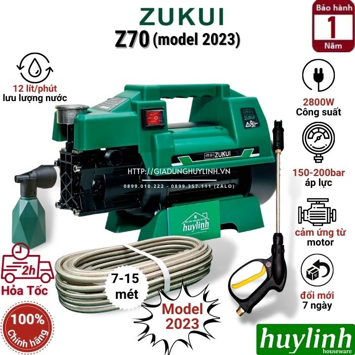 Máy xịt rửa xe Zukui Z70 - 2800W - Tặng bình phun xà bông - Model 2023 - Tự hút nước - Tự ngắt