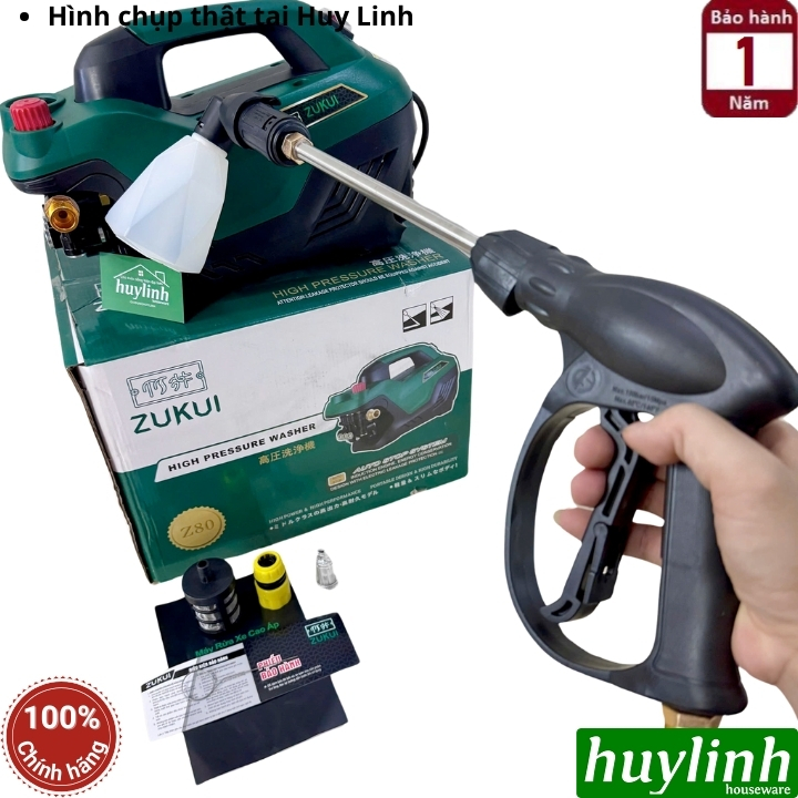 Máy xịt rửa xe chỉnh áp Zukui Z80 (Tên cũ S7) - 2800W - Tặng kèm béc rửa máy lạnh, điều hòa 8