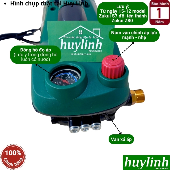 Máy xịt rửa xe chỉnh áp Zukui Z80 (Tên cũ S7) - 2800W - Tặng kèm béc rửa máy lạnh, điều hòa 4